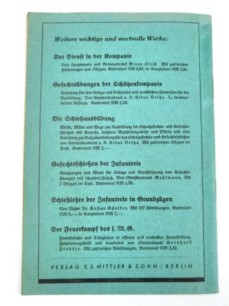 M.G.34 "Seine Verwendung als I.M.B. oder S. M.G." datiert 1938, 40 Seiten, DIN A 5, gebraucht