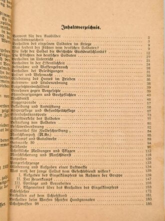 "Unterrichtsbuch für Soldaten" Ausgabe A für Schützen (Gewehr und M.G.), Kriegsausgabe Winter 1939/40, 286 Seiten, DIN A5