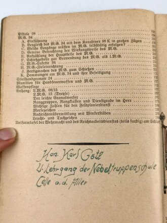 "Unterrichtsbuch für Soldaten" Ausgabe A für Schützen (Gewehr und M.G.), Kriegsausgabe Winter 1939/40, 286 Seiten, DIN A5