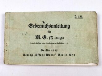 "Gebrauchsanleitung für M.G.13 (Dreyse)"...