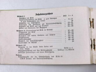 "Gebrauchsanleitung für M.G.13 (Dreyse)" datiert 1933, DIN A 6, stark gebraucht