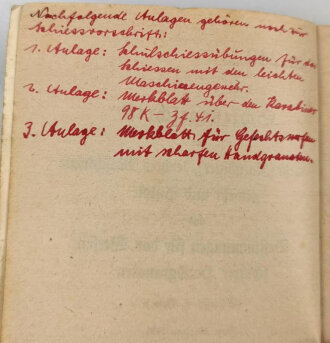 H.Dv.240 "Schießvorschrift für Gewehr (Karabiner), leichtes Maschinengewehr, Pistole usw." datiert 1939, 161 Seiten, DIN A 5, gebraucht