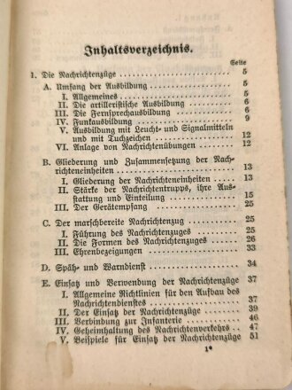 H. Dv. 200/2n "Ausbildungsvorschrift für die Artillerie" Heft 2n Die Nachrichtenzüge und der Artillerie-Vermessungstrupp, 82 Seiten, datiert 1937, DIN A6