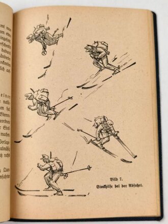 H. Dv. 374/2 "Ausbildungsvorschrift für die Gebirgstruppen" Heft 2 Der militärische Schilauf(Schivorschrift), 85 Seiten, datiert 1938, DIN A6