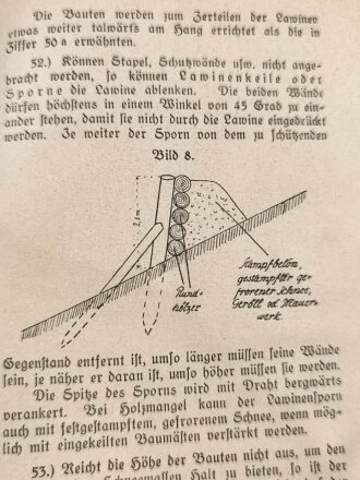 H. Dv. 374/1 "Ausbildungsvorschrift für die Gebirgstruppen" Heft 1 Alpine Technik, 82 Seiten, DIN A5, Wasserschaden, teilweise gelöst