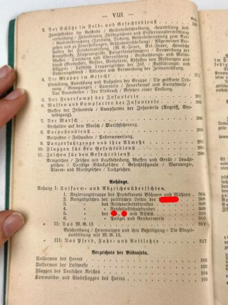 "Der Dienst-Unterricht im Heere, Ausgabe für den Schützen der Schützenkompanie" datiert 1940, 332 Seiten, DIN A 5, gebraucht