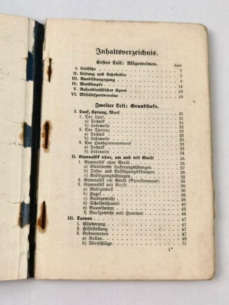 H. Dv. 475 "Sportvorschrift für die Wehrmacht vom 23. Januar 1934" 166 Seiten, unter DIN A5, stark gebraucht, Einband lose