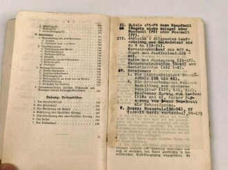 H. Dv. 475 "Sportvorschrift für die Wehrmacht vom 23. Januar 1934" 166 Seiten, unter DIN A5, stark gebraucht, Einband lose