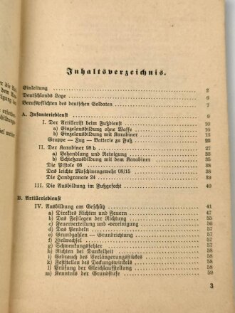 (A.F.) "Artilleristen-Fibel" 132 Seiten, DIN A 5,  gebraucht