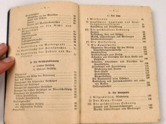 H. Dv. 130/4a "Ausbildungsvorschrift für die Infanterie" Heft 4a Die Infanteriegeschützkompanie, 202 Seiten, datiert 1937, DIN A6, Einband fast lose