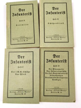 "Der Infanterist" Buchband A - D mit Schuber, datiert 1932, DIN A 5,  gebraucht