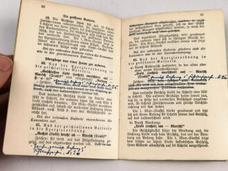 H. Dv. 200/4 "Ausbildungsvorschrift für die Artillerie" Heft 4 Ausbildung der bespannten Batterie, 32 Seiten, datiert 1934, DIN A6