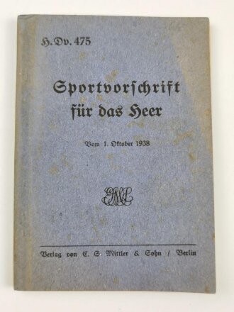 H. Dv. 475 "Sportvorschrift für das Heer vom 1....