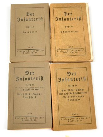 "Der Infanterist" Buchband A - D mit Schuber, datiert 1928, DIN A5, gebraucht