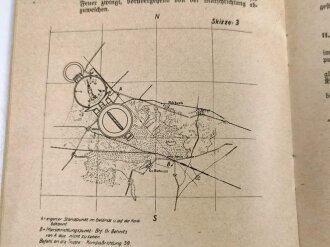 H. Dv. 362. "Anleitung zum Gebrauch des Marschkompasses" 11 Seiten, datiert 1940, DIN A5, stark gebraucht