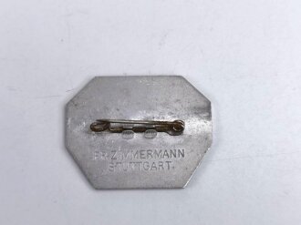 Leichtmetallabzeichen "4. Schwäbischen Soldaten- und Kriegsopferehrentag Heilbronn 1936" mit Hersteller Fr. Zimmermann, Stuttgart