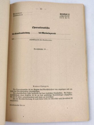 H. DV. 193/8 "Wehrmachts-Sanitäts-Vorschrift, Teil 8 - Ärztliche Berichtsanweisung ", datiert 1939, 224 Seiten, DIN A5