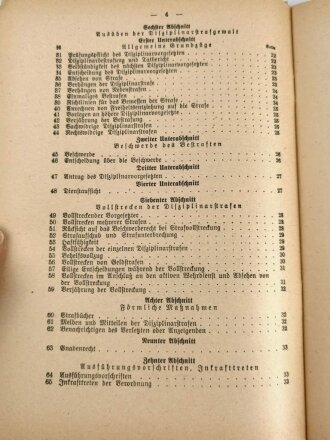 H. DV. 3/9, "Wehrmachtdisziplinarstrafordnung mit Merkblatt für die Disziplinarvorgesetzten", datiert 1943, 23 Seiten, DIN A5