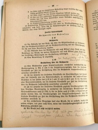 H. DV. 3/9, "Wehrmachtdisziplinarstrafordnung mit Merkblatt für die Disziplinarvorgesetzten", datiert 1943, 23 Seiten, DIN A5