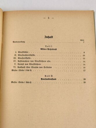 H. DV. 3/9, "Wehrmachtdisziplinarstrafordnung mit Merkblatt für die Disziplinarvorgesetzten", datiert 1943, 23 Seiten, DIN A5