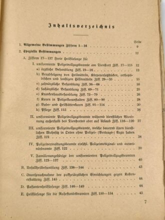 P.D.V. 10, "Heilfürsorgebestimmungen für die Polizei des Reiches", datiert 1940, 88 Seiten, DIN A5