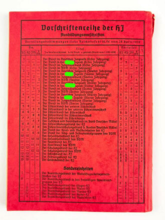 Ausbildungsvorschrift der Hitler-Jugend - Der Gesundheitsdienst der Hitler-Jugend" , datiert 1939, 182 Seiten, DIN A5