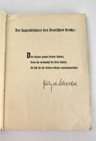 Ausbildungsvorschrift der Hitler-Jugend - Der Gesundheitsdienst der Hitler-Jugend" , datiert 1939, 182 Seiten, DIN A5