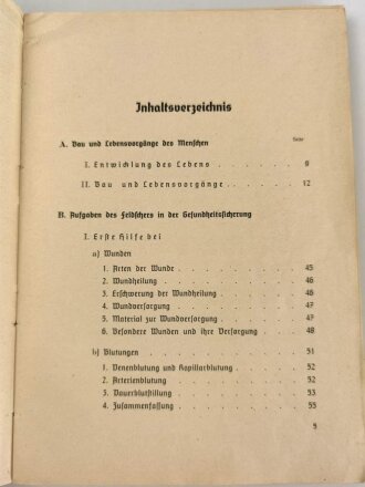 Ausbildungsvorschrift der Hitler-Jugend - Der Gesundheitsdienst der Hitler-Jugend" , datiert 1939, 182 Seiten, DIN A5