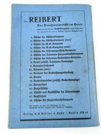 "Der Dienstunterricht im Heere, Ausgabe für den Pionier" Jahrgang 1941, 393 Seiten, DIN A5