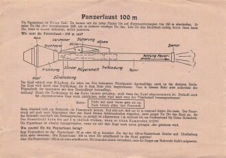 "Panzerfaust 100m" 1 Blatt, DIN A5