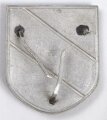 Wappenschild zum Tropenhelm der Wehrmacht, Aluminium, ein Splint fehlt