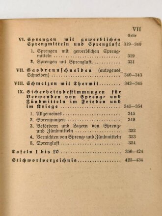 H.Dv. 220/4 "Ausbildungsvorschrift für die Pionier, Teil 4 Sperren" datiert 1935, 434 Seiten, DIN A6