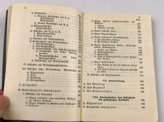 H.Dv 200/6 "Ausbildungsvorschrift für die Artillerie, Heft 6 Schießvorschrift", datiert 1937, 210 Seiten, DIN A6