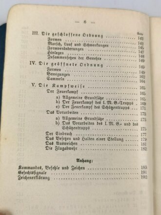 H. Dv. 130/2a "Ausbildungsvorschrift für die Infanterie, Heft 2 Die Schützenkompanie Teil a", datiert 1937, 192 Seiten, DIN A5, Einband fast lose