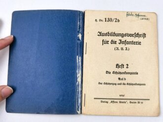 H. Dv. 130/2b "Ausbildungsvorschrift für die Infanterie, Heft 2 Die Schützenkompanie Teil b ", datiert 1936, 43 Seiten, DIN A5