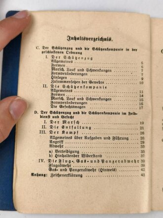 H. Dv. 130/2b "Ausbildungsvorschrift für die Infanterie, Heft 2 Die Schützenkompanie Teil b ", datiert 1936, 43 Seiten, DIN A5