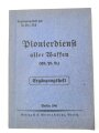 Ergänzungsheft zur H.Dv. 316 "Pionierdienst aller Waffen" datiert 1941, 105 Seiten, DIN A6