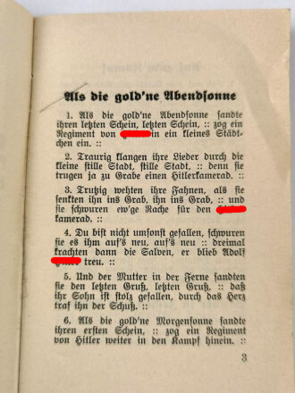 "Neues Liederheft der Politischen Leiter" 2. Auflage, 35 Seiten, DIN A6 gebraucht