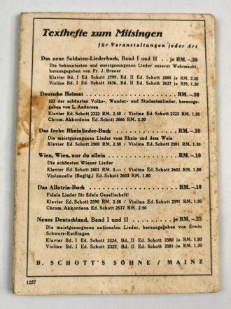 "Das Zweite Neue Soldaten Liederbuch" 74 Seiten, DIN A6, stark gebraucht