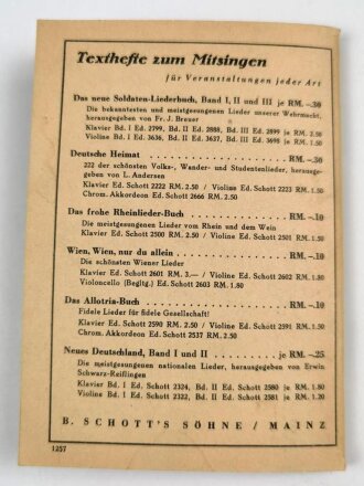 "Das Neue Soldaten Liederbuch Heft 1" 80 Seiten, DIN A6,  gebraucht