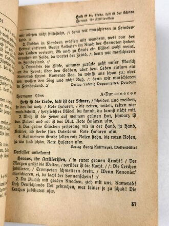 "Liederbuch der Wehrmacht" 88 Seiten, DIN A6,  stark gebraucht