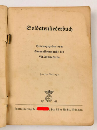 "Soldatenliederbuch" datiert 1941, 198 Seiten,...