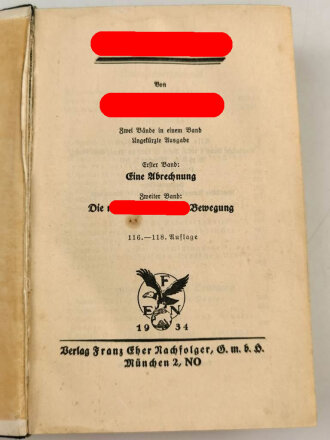 Adolf Hitler "Mein Kampf" Blaue Ganzleinenausgabe von 1934, gebraucht