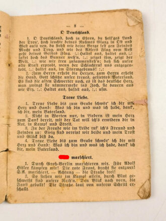 "Deutsche Freiheit und Vaterlandslieder" 32 Seiten, DIN A6, stark gebraucht