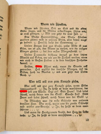 "Wir sind Deutschlands Zukunft - Hitlerjugend-Liederbuch" 31 Seiten, DIN A6, stark gebraucht