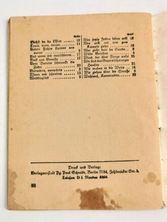 "Wir sind Deutschlands Zukunft - Hitlerjugend-Liederbuch" 31 Seiten, DIN A6, stark gebraucht