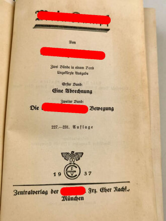 Adolf Hitler "Mein Kampf", Hochzeitsausgabe der Stadt Heilbronn 1937, komplett im Schuber