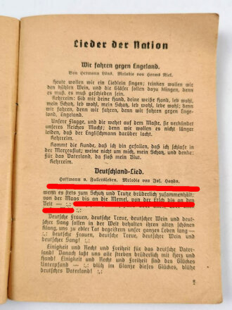 "Sturm und Kampf Lieder" für Front und Heimat,  datiert 1941, 126 Seiten, DIN A6, stark gebraucht