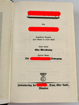 Adolf Hitler "Mein Kampf", Hochzeitsausgabe der Stadt Stuttgart 1944, komplett im Schuber, guter Zustand