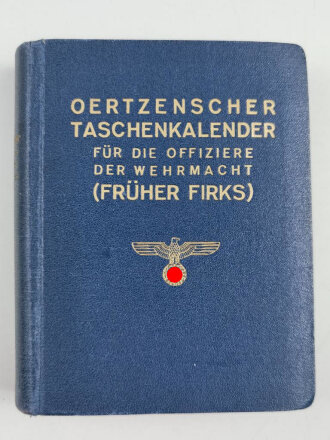 "Oertzenscher Taschenkalender für die Offiziere des Heeres" datiert 1936, 723 Seiten, DIN A6